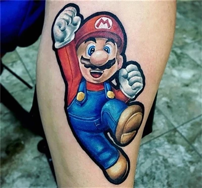 Mario Bross Tattoo Изготвено от @ nacho_serrano_2012 От Аржентина с #sparkcar...