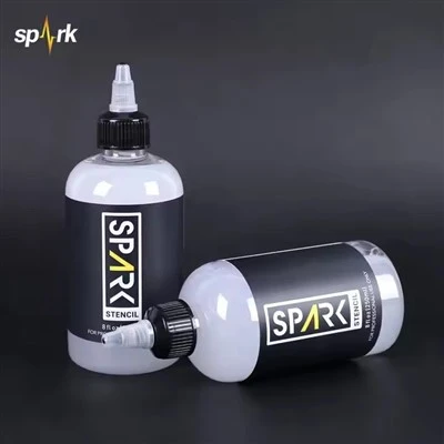 Spark Vegan Stencil Friendly Fast - Формула за сушене неща Трансферни гел 8 fl oz (240 ml) за приложение на татуировка на шаблон за татуировки