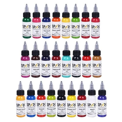 Spark High - end 1oz premium fast smoo, th постоянно персонализирано 25 цветни комплекта Spark Tattoo мастило за изкуство на тялото и татуиране