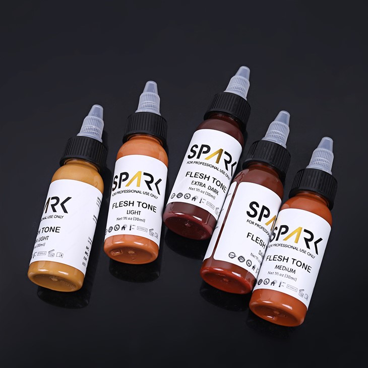 Spark Tattoo Ink Color Color Set 1oz 5 парчета за прикриване за смесване на козметични татуировки за красота и лична грижа продукт
