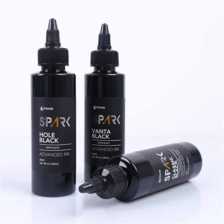 Hole Black 4OZ Тройно черно мастило Серия Spark Татуировка Мастило Татуировка Черна светлина