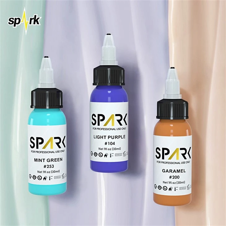 Безоловно мастило за татуировки Spark Комплект мастило за татуировки Професионален дисплей с мастило за татуировки