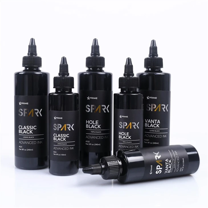 Super Black 8OZ черни мастила серия Vanta Black Spark мастило за татуировки Комплект мастила за татуировки